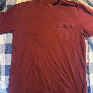 L.L. Bean Men's Short Sleeve Pocket Tee - Burgundy Red